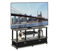 Furinno Jaya Soporte de TV, Gris y Negro, 22.79 x 47.63 x 15.55 pollici