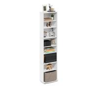 Furinno Jaya Torre de Almacenamiento Multimedia Compacta, Blanco