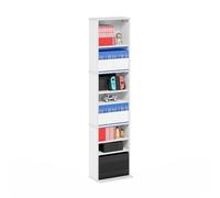 Furinno Jaya Torre de Almacenamiento Multimedia con 9 estantes y estantes Ajustables, Blanco