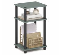 Furinno Just Mesa Auxiliar de 3 Niveles, mesita de Noche con estantes Abiertos, Montaje sin Herramientas, para Sala de Estar, Dormitorio, Verde Salvia