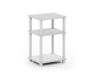 Furinno Just-Mesa Auxiliar Turn-N-Tube de 3 Niveles, Paquete de 1, Blanco/Espresso