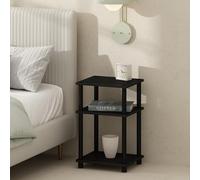 Furinno Just Mesita de Noche Turn-N-Tube de 3 Niveles de Montaje sin Herramientas, Mesa Auxiliar, Mesa Lateral con Almacenamiento Abierto para Dormitorio, Sala de Estar, Americano