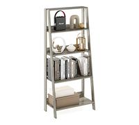 Furinno Ladder Estantería 5 Niveles Libros Almacenamiento 13 X 23.6 X 53.5 para Sala Oficina Roble Gris