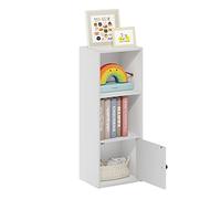 Furinno Luder Biblioteca de 3 Niveles con 1 Porte de Rangemen, Blanco