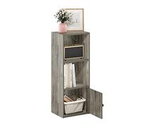 Furinno Luder Biblioteca de 3 Niveles con 1 Puerta de Almacenamiento, Roble Francés
