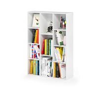 Furinno Luder Estantería Abierta Librería de 11 Cubos, Blanco