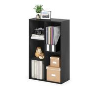 Furinno Luder Estantería Abierta Librería de 5 Niveles Sin Herramientas, Madera Negra