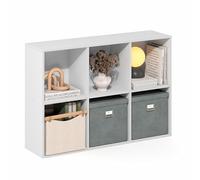 Furinno Luder - Estantería para Libros, estantería de 6 Cubos, estantería con estantes Abiertos, 9.5 x 24.6 x 35.4, para Sala de Estar, Dormitorio, Oficina en casa, Color Blanco