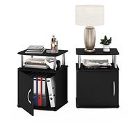 Furinno Mesa Auxiliar de diseño utilitario Jaya, Engineered Wood, Americano/Chrome, 48(W) x 61.2(H) x 39.4(D) cm, 2 Unidades