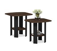 Furinno Mesa Auxiliar Nogal de Columbia/Negro Set di 2