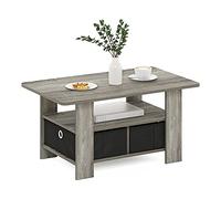 Furinno Mesa de Centro con cajón de Basura, Roble, French Oak Grey/Black