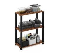 Furinno Pangkor Estante para Plantas de Interior y Exterior, Wood, Natural/Negro, 59.9 (L) x 74.9 (H) x 30 (P) cm