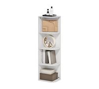 Furinno Pasir Biblioteca de 4 Niveles con Esquina, Blanco