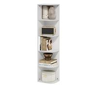 Furinno Pasir Biblioteca de 5 Niveles con Esquina Estante Ouverte, Blanco