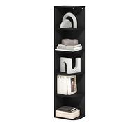 Furinno Pasir Biblioteca de 5 Niveles con Esquina Estante Ouverte, Madera Negra