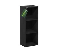 Furinno PASIR Estantería 3 Niveles Abiertos 23 X 30 X 81 para Salón Dormitorio Oficina Madera Oscura
