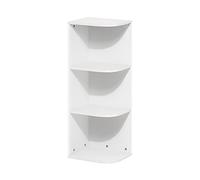 Furinno Pasir Estantería Abierta Librería de 3 Niveles, Esquinera, Blanco