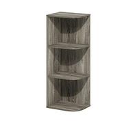 Furinno Pasir Estantería Abierta Librería de 3 Niveles, Esquinera, Roble Francés