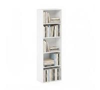 Furinno Pasir Estantería Abierta Librería de 5 Niveles, Blanco