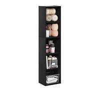 Furinno Pasir Estantería Abierta Librería de 5 Niveles, Madera Negra