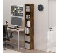 Furinno PASIR - Estantería para Libros, estantería de 6 Niveles, estantería de pie Alta, Estante de Almacenamiento Abierto, 9.4 x 12 x 71 Pulgadas, para Oficina en casa, Sala de Estar, Roble ámbar