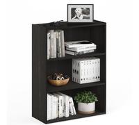 Furinno Pasir Librería Abierta de 3 Niveles, Madera Negra
