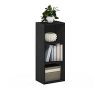 Furinno Pasir - Librería de estantes abiertos, 3 niveles, madera negra