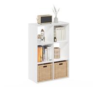 Furinno PELLI Estantería 7.6 X 5.1 Cm Organizador Cubo 30.5 X 61.2 X 90.9 para Sala Dormitorio Oficina Blanco