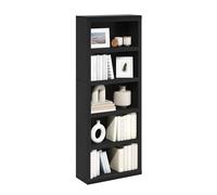 Furinno Rail De 5 Niveles con Estante Abierto, 26,5 X 63,5 X 163,5 Cm, para Salón, Dormitorio Y Oficina En Casa, Madera De Nogal