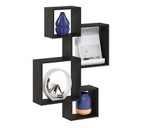Furinno Rossi Estantería Flotante de Pared de Maraña Cúbica, Espresso