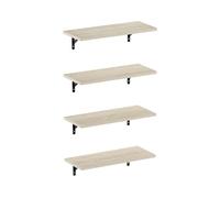 Furinno Rossi Estantes flotantes para Pared, Set de 4, Estante de Pared de 45.7 cm, Estante Flotante, montado en Pared, para baño, Dormitorio, Sala, Pino Metropolitano