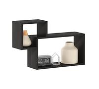 Furinno Rossi Interweave - Estantería Decorativa Flotante para Montaje en Pared, Juego de 3 Unidades, Color Espresso