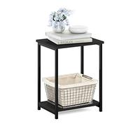 Furinno Simplista Mesa Auxiliar con Marco de Metal, Madera, Espresso, Paquete de 1