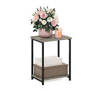 Furinno Simplista Mesa Auxiliar con Marco de Metal, Madera, Roble Francés, Paquete de 1