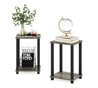 Furinno Simplista Mesa Auxiliar, Engineered Wood, French Oak/Black, 13.4 x 11.5, One Size