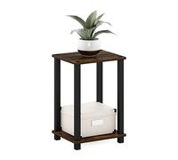 Furinno Simplista Mesa Auxiliar, Engineered Wood, Pino Ámbar/Negro, 29.2 (D) x 34 (W) x 49.8 (H) cm