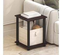 Furinno Simplistic - Mesa Auxiliar, Juego de Dos, Color Moca Oscuro