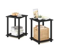 Furinno Simplistic Mesa Auxiliar, Madera compuesta, Color Negro, 39.62 x 39.62 x 49.78 cm