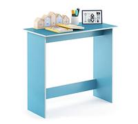 Furinno Simplistic Mesa, Nogal, Azul Claro, 39.37 x 80 x 75.57 cm | Rectangular, fácil de montar, para juegos, dormitorio, oficina en casa, dormitorio, sala de estudio
