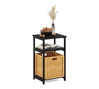 Furinno Solo Mesa Auxiliar de Marco de Metal con estantes de Almacenamiento, Madera, Espresso, Paquete de 1