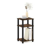 Furinno Solo Turn-N-Tube Mesa Auxiliar de 3 Niveles, ingeniería Madera, Pino Ámbar/Negro, Paquete de 1