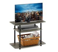 Furinno Soportes de TV sin herramientas Gris (Gris Roble Francés/Negro)