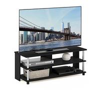 Furinno Sully Soporte 3 Niveles para TV, Madera de ingeniería, Americano/Acero Inoxidable