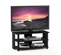 Furinno Sully Soporte de TV de 3 Niveles para Hasta 40 personas, Espresso/Negro