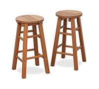Furinno Taburete De Bar con Arco Promocional De Madera Noble Tioman, Juego De 2, Natural
