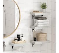 Furinno Tanna Estantes Flotantes de Pared, Juego de 4, Estante de Pared para Baño de 38,1 cm, Estante Montado en la Pared, para Organizadores y Almacenamiento, Blanco Texturizado