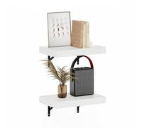 Furinno Tanna Juego De 2 Estantes Flotantes De Pared De 38 Cm para Baño, Oficina Y Sala De Estar, Textura Blanca