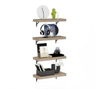 Furinno Tanna Juego De 4 Estantes Flotantes De Pared De 22 Pulgadas (56 Cm), Color Natural