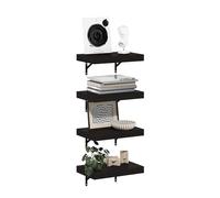 Furinno Tanna Juego De 4 Estantes Flotantes De Pared De 38 Cm, Roble Tabaco