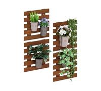 Furinno TIOMAN Jardinera Vertical De Pared para Exterior, Juego De 4 Maceteros Colgantes De Madera, para Plantas De Interior Y Exterior, Balcón Y Patio, Madera Clara
